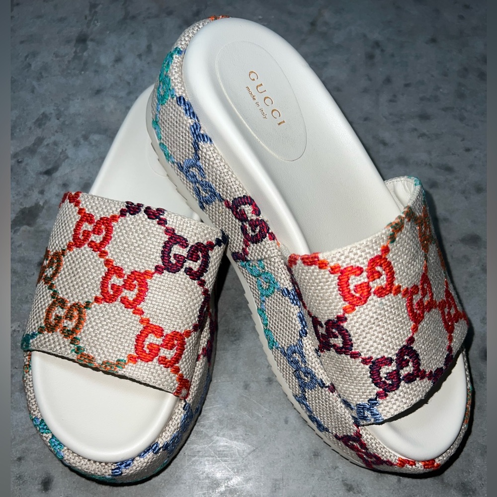 Gucci Flatforms Multicolor -Used No box nor dust bags